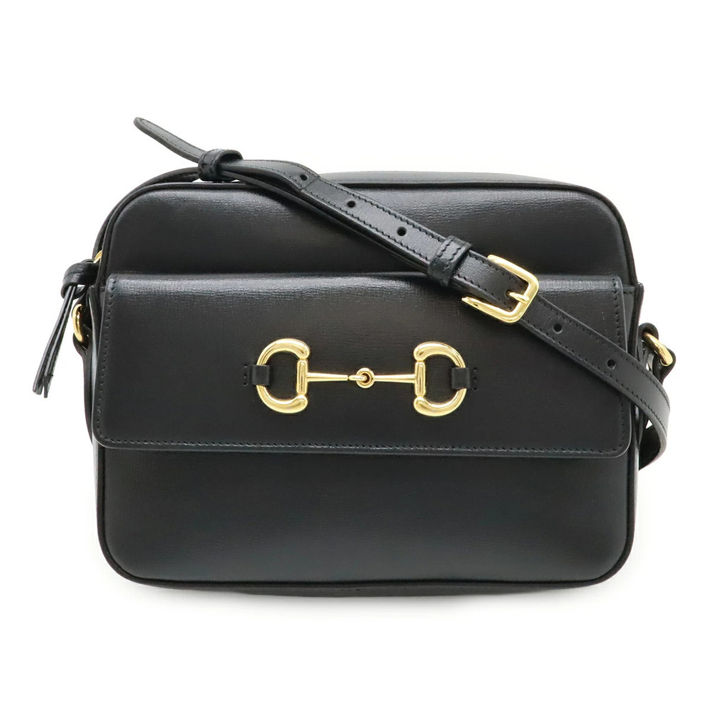 Gucci Horsebit Crossbody Bag Leather Black